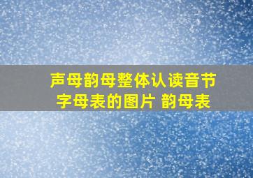 声母韵母整体认读音节字母表的图片 韵母表